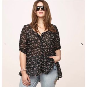Avenue/Loralette Sheer button top